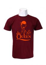 Wosa -Freddie Mercury Maroon Print Half Sleeve Tshirt for Men