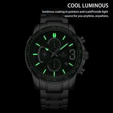 NAVIFORCE NF8017 Chronograph Sports Stainless Steel Luminous Quartz Wrist Watch