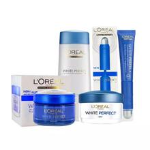 L'Oreal Combo Of White Perfect Skin Care Essentials (Day & Night Cream, Eye Cream, Toner) - Set Of 4