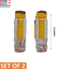 Bagmati Transparent Plastic Infuser Water Bottle - 1000ml - Set of 02