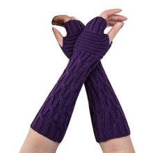 Fashion Women Gloves Winter Wrist Arm Warmer Knitted Long Fingerless Gloves Mitten O.23