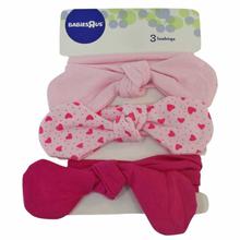 Pack Of 3 Knot Bow Headwraps For Girls - Baby Pink/Pink/Hot Pink