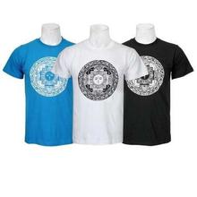 Pack Of 3 Eye Mandala Printed 100% Cotton T-Shirt For Men- Light Blue/White/Black - 07