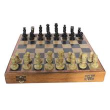 Brown Folding Marble  Chess Board Box