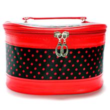 3Pcs Generic Fashion Makeup Storage Bag Case Jewelry Box Leather Travel Cosmetic Organizer Red Color