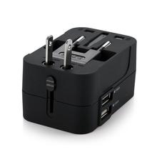 Bukey Travel Adapter-  All in One Universal AC Plug Adapter Power Converter with Dual USB Charging Ports for US EU UK AUS Europe Cell Phone- Black