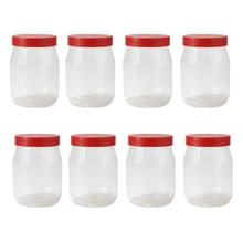 Red Set Of 4 Transparent 7" Plastic Spice Jar