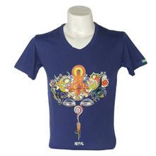Blue Artistic Buddha Printed T-Shirt For Men