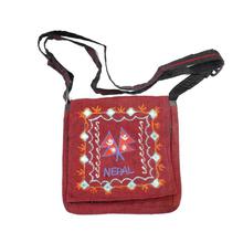 Maroon Flag Embroidered Cotton Bag (Unisex)