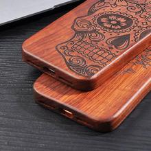 Natural Wood Case For iphone X 8 7 6 6s Plus SE 5 5s Samsung