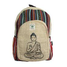 Multicolored Hemp Buddha Printed Backpack- Unisex