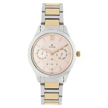 Titan Pink Dial Chronograph Watch For Women-2570KM01