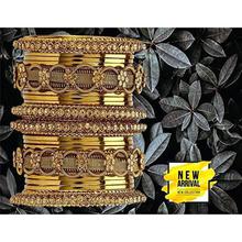 Mansiyaorange Traditional Party Wear Antique Work Golden Color Golden Bangles for Women Stylish