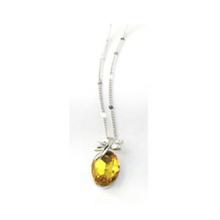 Yellow Crystal Dragonfly Chain Pendant