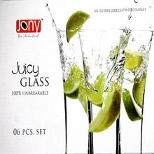 Jony Juicy 6 Pieces Glass Set 100% Unbreakable