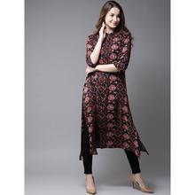 Women Red Printed A-Line Kurta