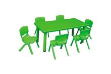 Kids Play Room Rectangular Table Set with 6 Chairs