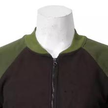 Green/Brown Two-Tone Fur Inside Fleece Bomber Jacket For Men