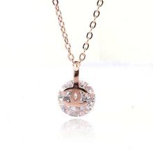 Ouxi Rose Gold Plated DC Pendant With Chain For Women-K10062-2010