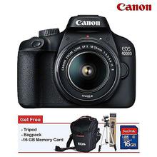 Canon EOS 4000D 18.0MP Digital SLR Camera With EF-S18-55 IS STM (16 GB Card + Backpack + Tripod)