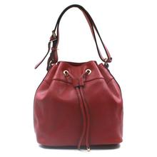 David Jones Red Solid Pull String Handbag For Women