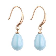 Sea Blue Water Drop Shaped Earrings For Women