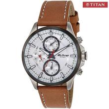 Titan White Dial Chronograph Watch For Men - 1658KM01