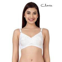 Clovia White Patterned Non-Padded Bra For Women