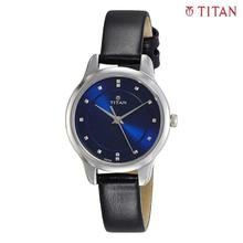 Titan 2481SL08 Blue Dial Leather Strap Watch For Women