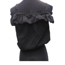 Women Shoulder Crop Tops - Black