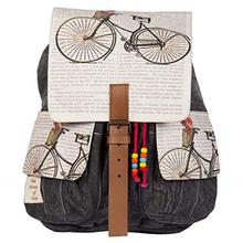 The House Of Tara Vintage Cycle Print Backpack (Multicolour)