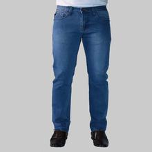 Light Blue Stretchable Regular Fit Jeans For Men