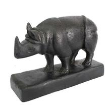 Black Wooden Carved Rhino Showpiece-265