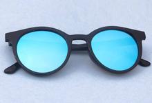 Black Trendy Erika Fashion Oval Sky Blue Sunglasses