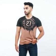 Being Human Beige Round Neck 27 Printed T-Shirt For Men