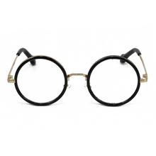 Black Metal Round Frame Eye Glasses For Women