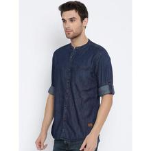 Roadster Men Blue Regular Fit Solid Denim Shirt