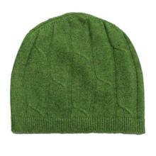 Olive Green Textured 100% Cashmere Cap