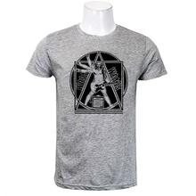 Wosa -Grey Round Neck Man Print Half Sleeve Tshirt for Men