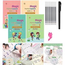 10 refill 4 PCS Sank Magic Practice Copybook English for Kids Reusable Magical Copybook Kids Tracing Book for Handwriting