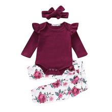 Wisefin Floral Baby Girl Clothes Long Sleeve Autumn Winter Newborn