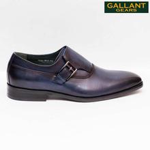 Gallant Gears Blue Single Monk Strap Leather Slip-on Shoes For Men - (5231-B10)