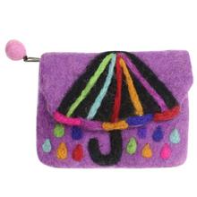 Purple Umbrella Designed Wallet For Women