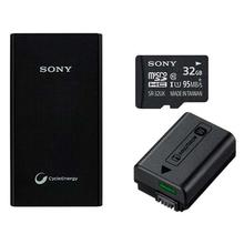 Pack of Sony Power Bank CP-V9 8700mAH, Sony Rechargeable Battery for Camera NP-FW50 1020 mAh, SONY SR-32UY3A 32GB Memory Card