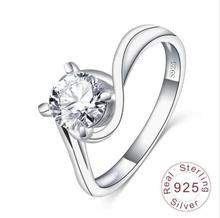 S925 Silver Brilliant Cut Engagement Ring For Women