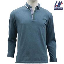 KILOMETER Teal Full Sleeves Polo T-Shirt For Men