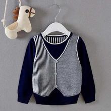 Navy/White Printed Sweater For Boys (HF-495)