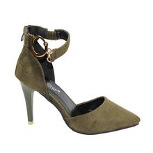 Peanut Brown Ankle Strap Pencil Heel Shoes For Women