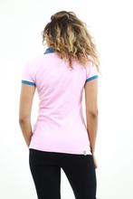 Pink Cotton Collar Neck Half Sleeve T-Shirt For Women