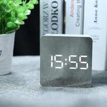 LED Mirror Alarm Clock Digital Snooze Table Clock Wake Up